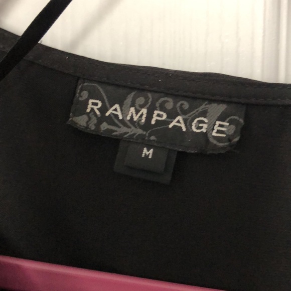 Rampage Romper black with ruffle and tie down front. - Picture 3 of 8